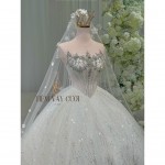 TVC396 Đầm Cưới Cô Dâu, Váy Tiệc Cưới Cúp Ngực, Tùng Bồng Bềnh, Váy Cưới Thiết Kế