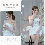 TVC376 Đầm Cưới Cô Dâu, Váy Tiệc Cưới Ngắn, Dáng Ôm, Đính Đá, Cúp Ngực
