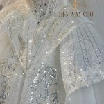 TVC557 Đầm Cưới Cô Dâu, Váy Cưới Đi Tiệc, Lấp Lánh, Cúp Ngực, Dài Tay