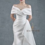 TVC589 Đầm Cưới Cô Dâu, Váy Cưới Đuôi Cá, Tà Rời, Cúp Ngực, Dáng Ôm, Kèm Tà