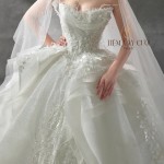TVC697 Váy Cưới Làm Lễ, Đầm Cưới Đi Tiệc, Cúp Ngực, Hoạ Tiết