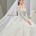 TVC700 Váy Cưới Làm Lễ, Đầm Cưới Làm Lễ, Cúp Ngực, Dài Tay