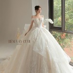 TVC701 Váy Cưới Làm Lễ, Đầm Cưới Đi Tiệc, Cúp Ngực, Tùng Bồng