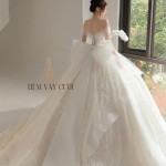 TVC701 Váy Cưới Làm Lễ, Đầm Cưới Đi Tiệc, Cúp Ngực, Tùng Bồng