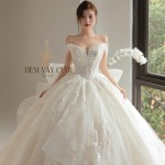 TVC701 Váy Cưới Làm Lễ, Đầm Cưới Đi Tiệc, Cúp Ngực, Tùng Bồng