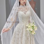 TVC714 Váy Cưới Đi Bàn, Đầm Cưới Dài Tay, Ren, Hoạ Tiết