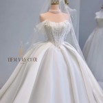 TVC602 Váy Cưới Làm Lễ, Đầm Cưới Đi Tiệc, Cúp Ngực, Tùng Bồng