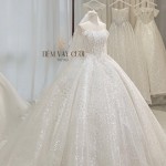 TVC763 Váy Cưới Làm Lễ, Đầm Cưới Đi Tiệc, Đính Hoa 3D, Cúp Ngực
