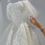 TVC772 Váy Cưới Làm Lễ, Váy Cưới Tiệc Cúp Ngực, Kim Sa , Váy Thiết Kế