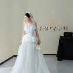 TVC773 Váy Cưới Đi Bàn, Đầm Cưới Đi Bàn, Cúp Ngực, Dáng Xòe