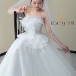 TVC773 Váy Cưới Đi Bàn, Đầm Cưới Đi Bàn, Cúp Ngực, Dáng Xòe