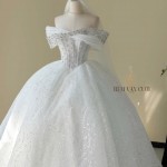 TVC776 Váy Cưới Đi Tiệc, Đầm Cưới Dáng Xuông, Cúp ngực, Đính ngọc