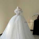 TVC776 Váy Cưới Đi Tiệc, Đầm Cưới Dáng Xuông, Cúp ngực, Đính ngọc