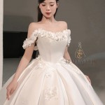 TVC799 Váy Cưới Làm Lễ, Đầm Cưới Đi Tiệc, Cúp Ngực, Tùng Bồng