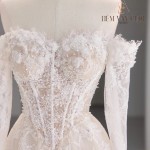 TVC801 Váy Cưới Đi Bàn, Đầm Cưới Đuôi Cá, Cúp Ngực, Dáng Ôm