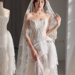 TVC813 Váy Cưới Đi Bàn, Đầm Cưới Đuôi Cá, Ren , Tà Lệch