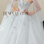 TVC818 Váy Cưới Làm Lễ, Đầm Cưới Thiết Kế, Cúp Ngực, Đính Đá