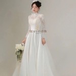 TVC821 Váy Cưới Đi Bàn, Đầm Cưới Dáng Xuông, Hoa 3D