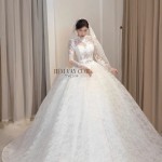 TVC834 Váy Cưới Làm Lễ, Đầm Cưới Đi Tiệc, Dài Tay, Kim Tuyến