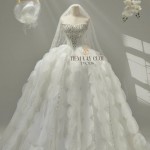 TVC836 Váy Cưới Làm Lễ, Đầm Cưới Đi Tiệc, Nơ 3D, Cúp Ngực